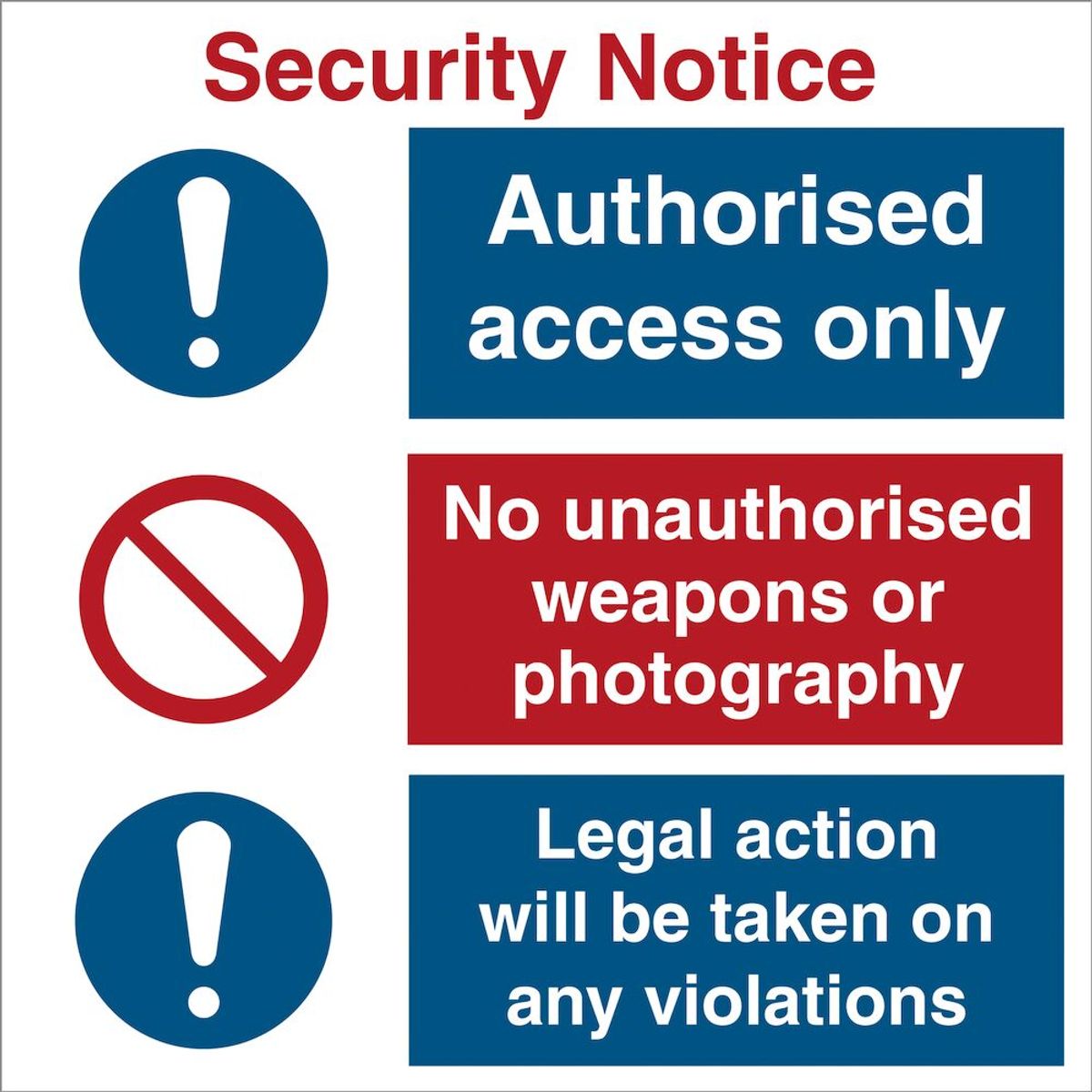 Security Notice - Plast - 300 x 300 mm