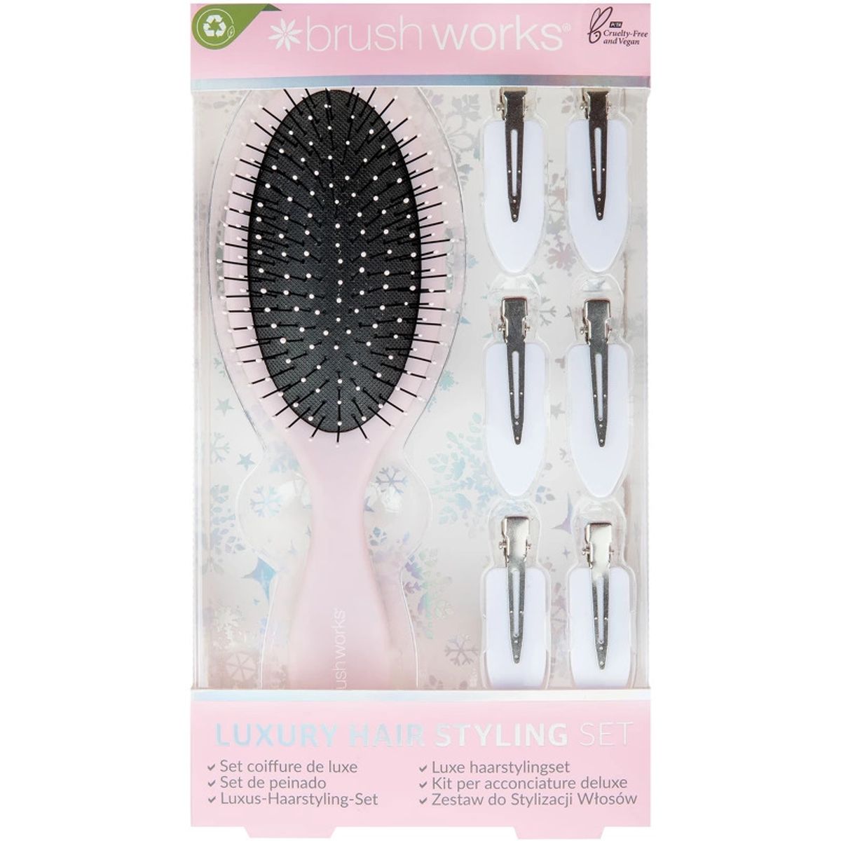 Brushworks Luxury Pink Hair Styling Set