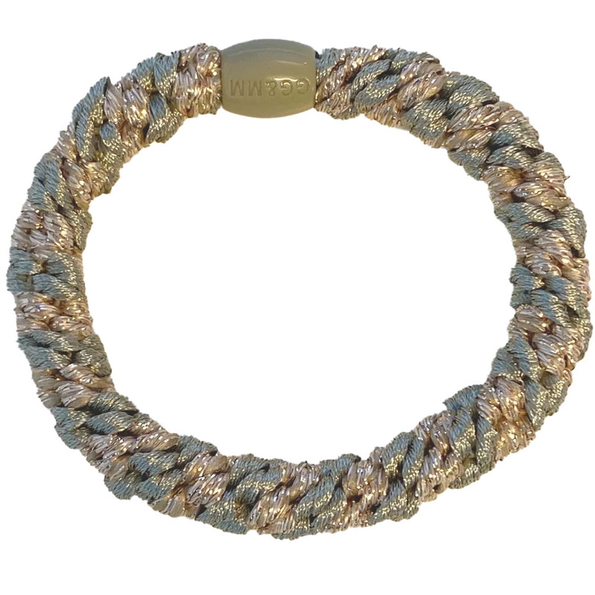 By Stær BRAIDED Hairtie - Dusty Green/Gold