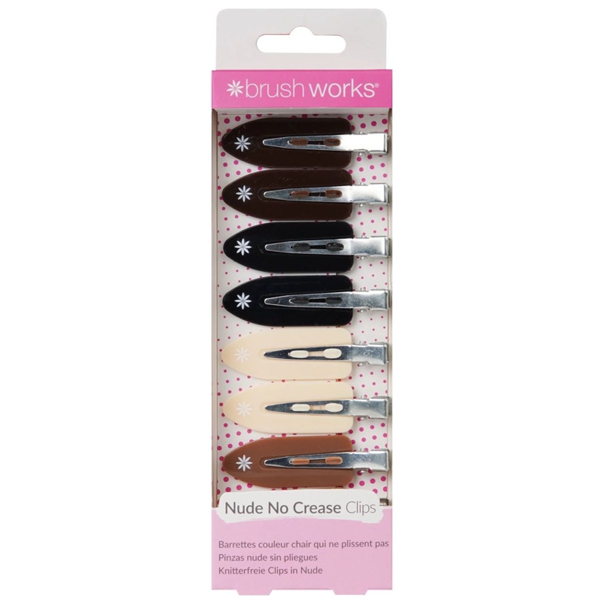 Brushworks Nude No Crease Hair Clips 8 Pieces