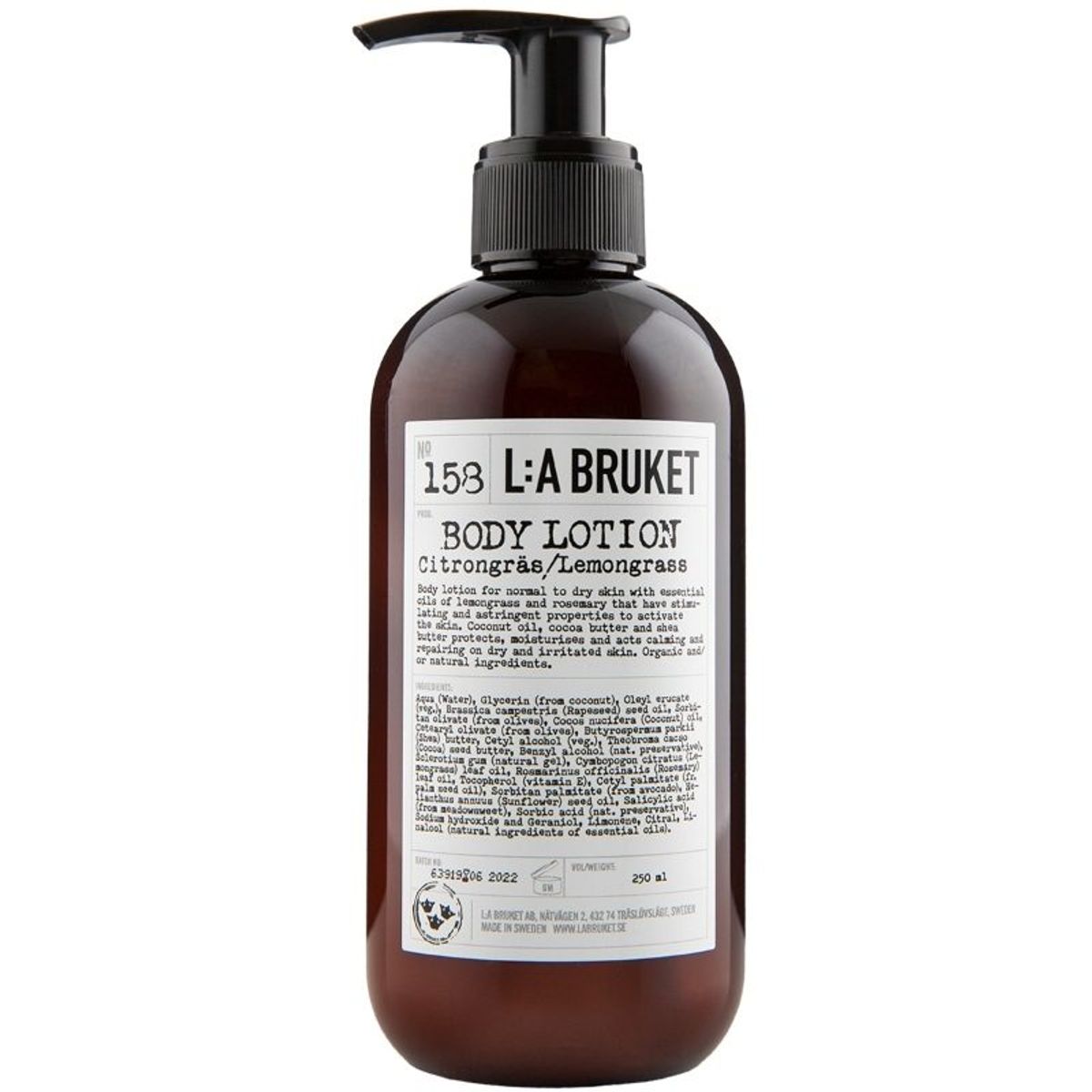 L:a Bruket 158 Body Lotion 240 ml - Lemongrass