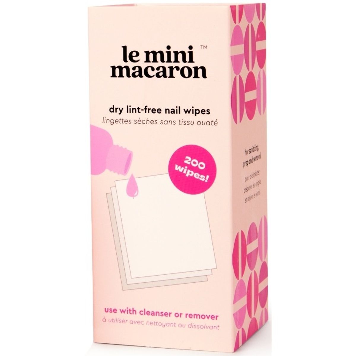 Le Mini Macaron Dry Lint-Free Nail Wipes 200 Pieces