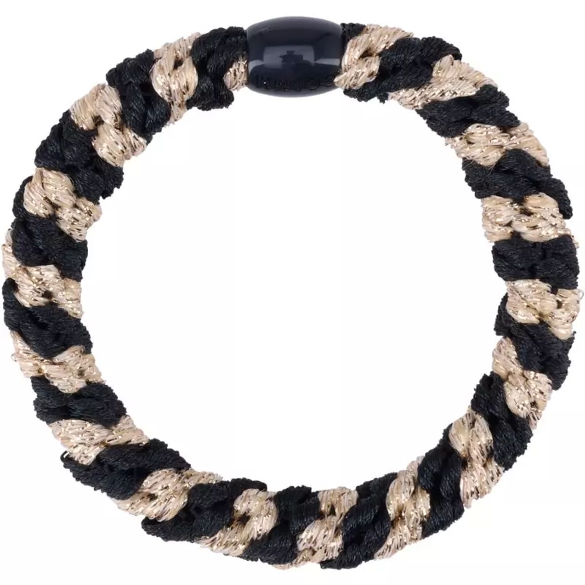 By Stær BRAIDED Hairtie - Multi Black/Gold Glitter