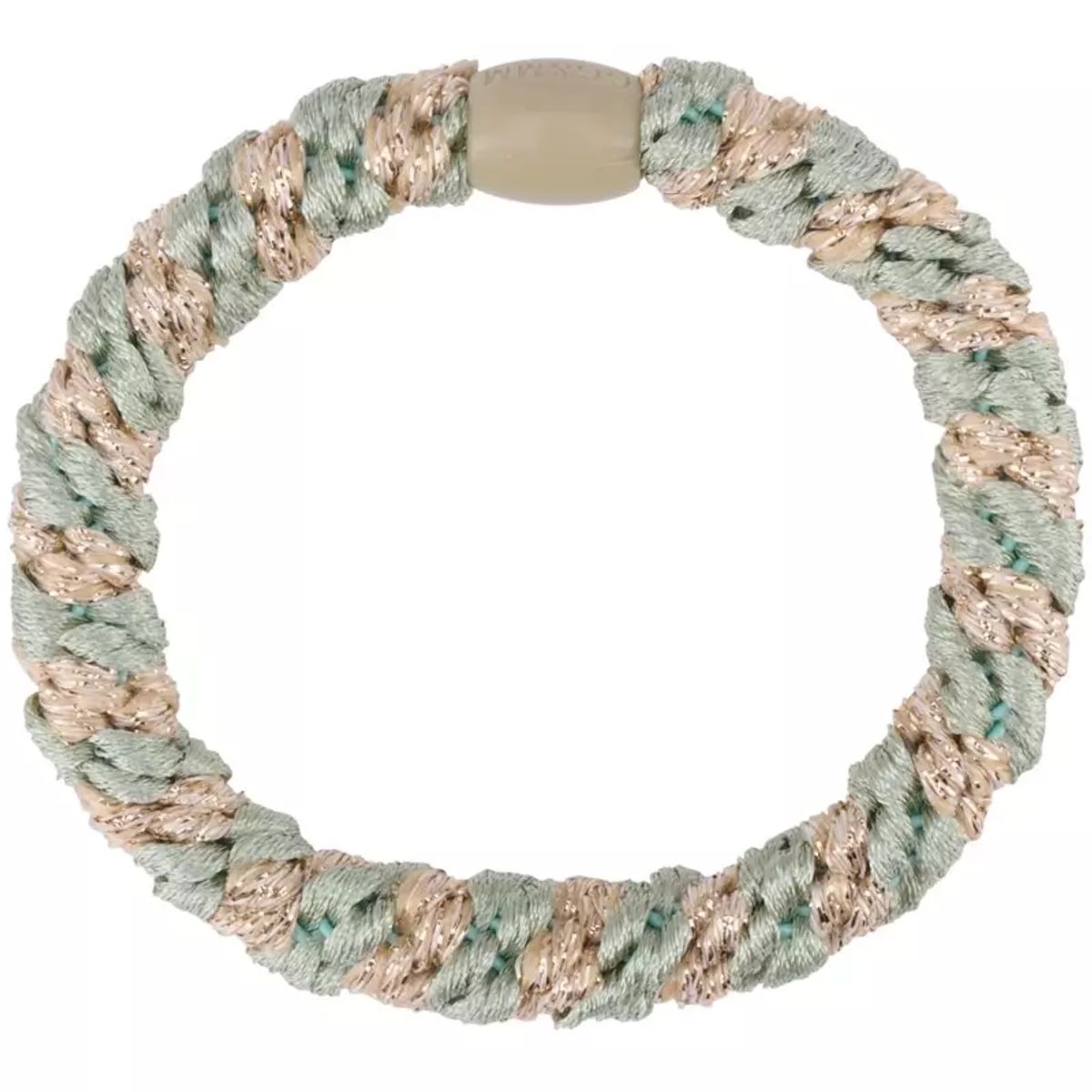 By Stær BRAIDED Hairtie - Multi Green/Gold Glitter