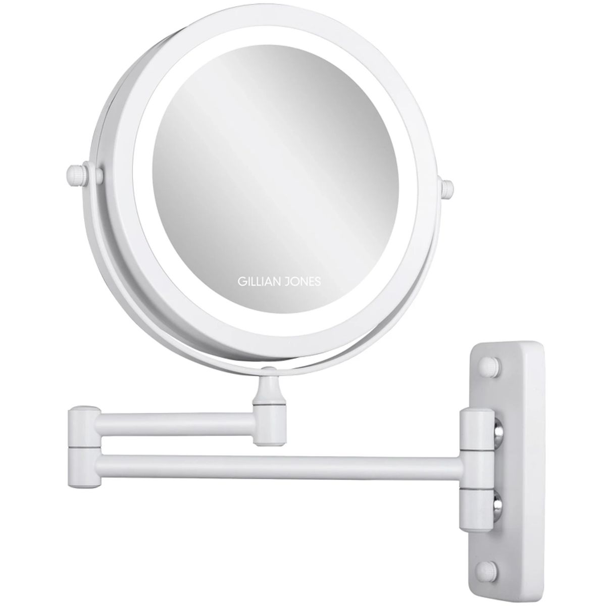 Gillian Jones Wall Mirror W/Arm & Lights - White 10246-90