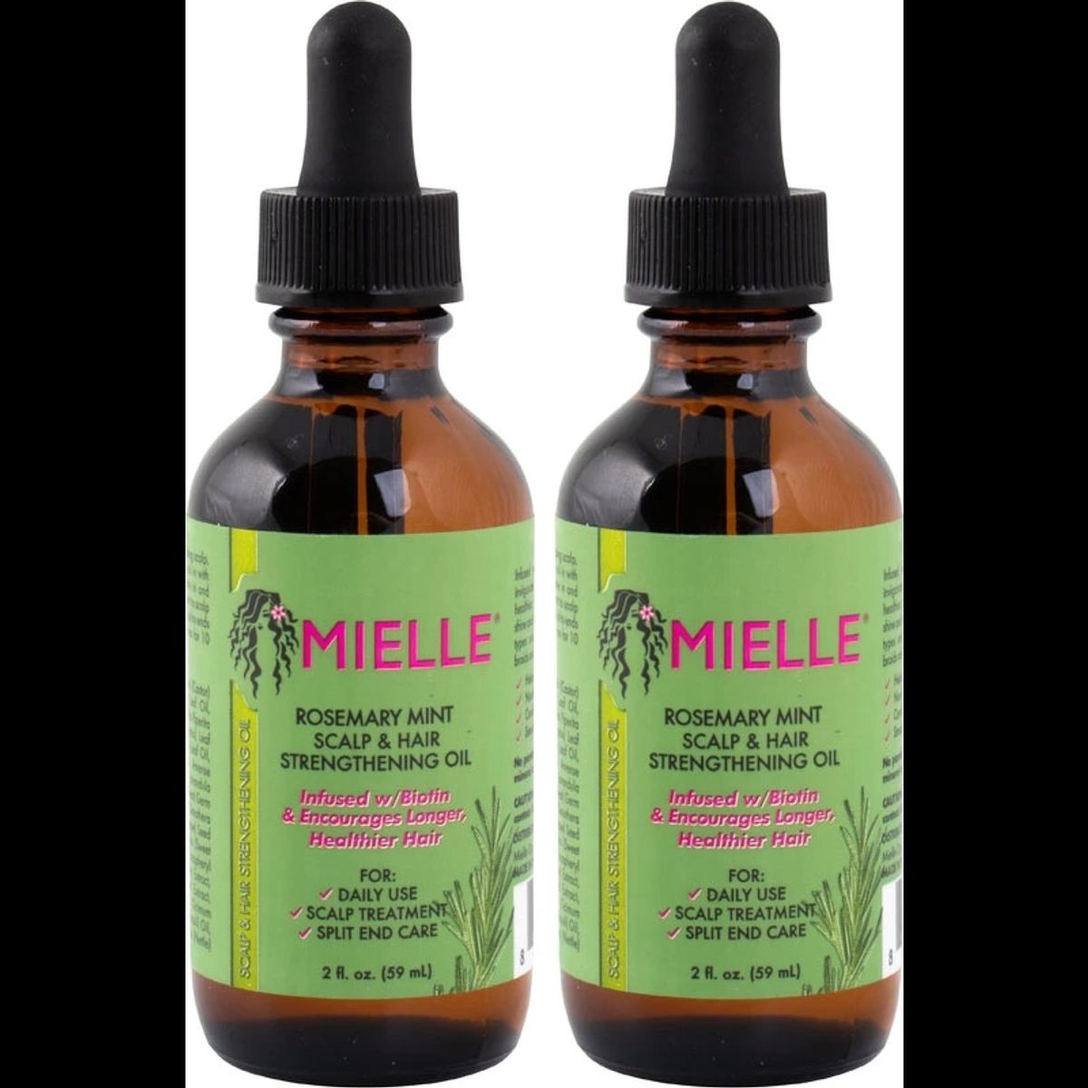 Mielle Rosemary Mint Scalp and Hair Strengthening Oil 2 x 59 ml