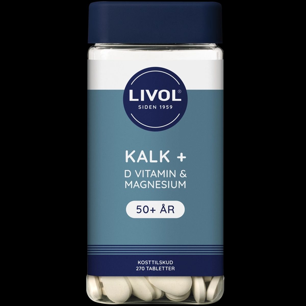 Livol Kalk + D-vitamin + Magnesium, 50 år 270 Pieces