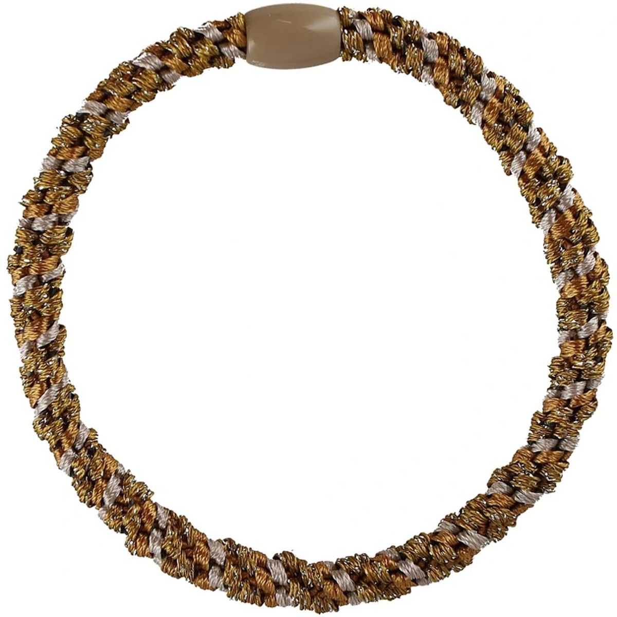 By Stær BRAIDED Hairtie Slim - Carry/Brown/Silver Glitter