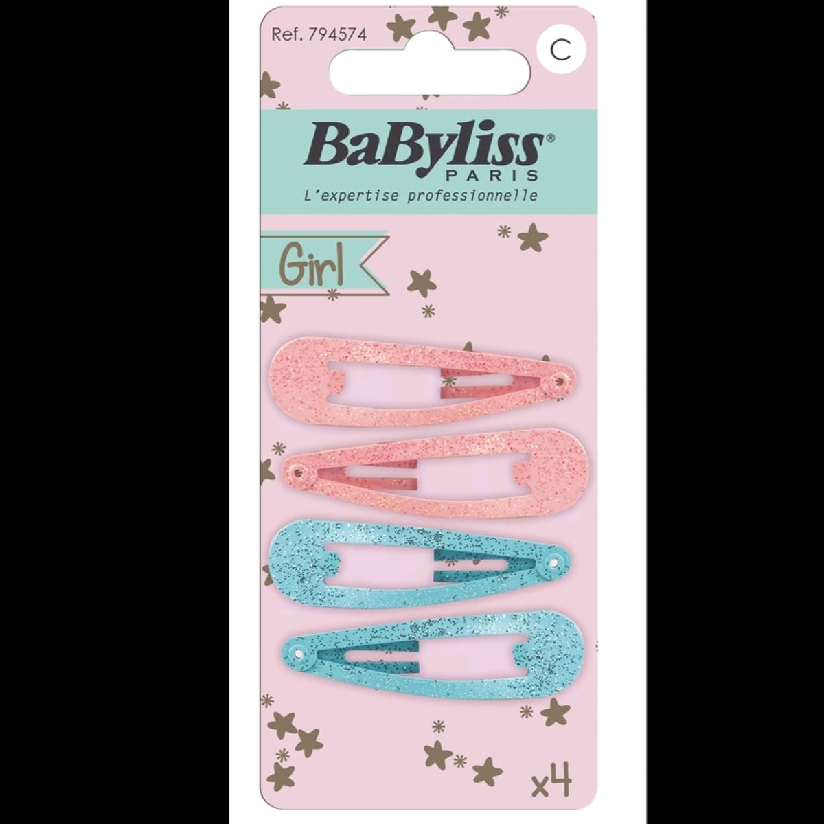 BaByliss KIDS Glitter Hair Clips (794574) 4 Pieces