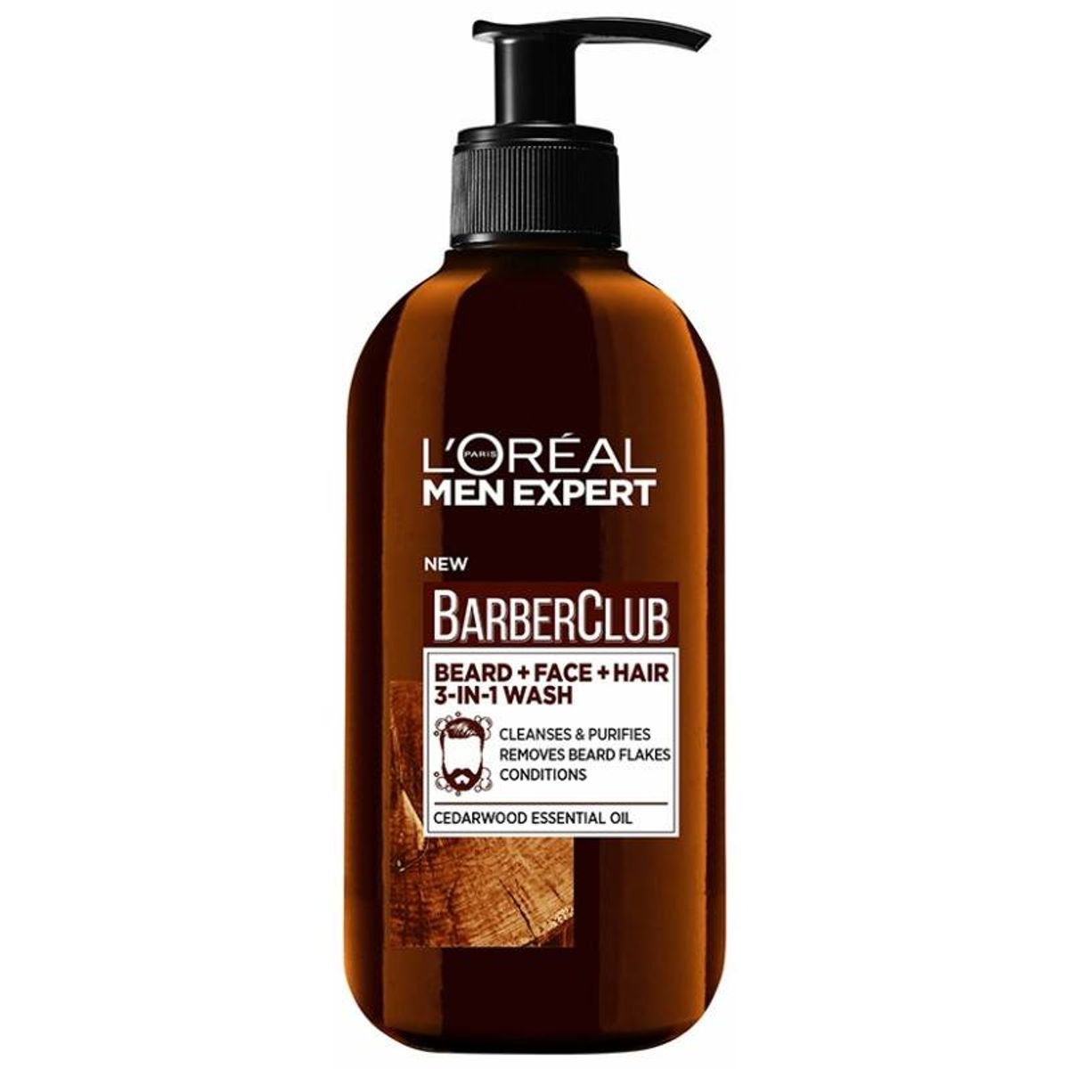 L'Oreal Paris Men Expert BarberClub Beard + Face + Hair 3-In-1 Wash 200 ml