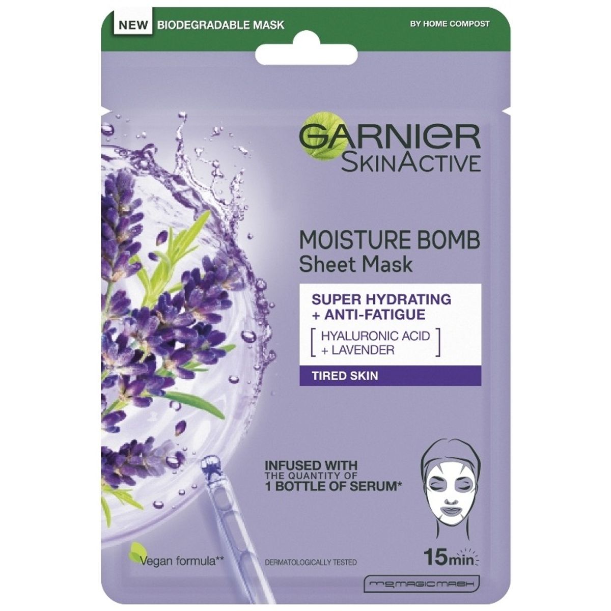 Garnier Skinactive Moisture Bomb Tissue Mask Lavendel 1 Piece