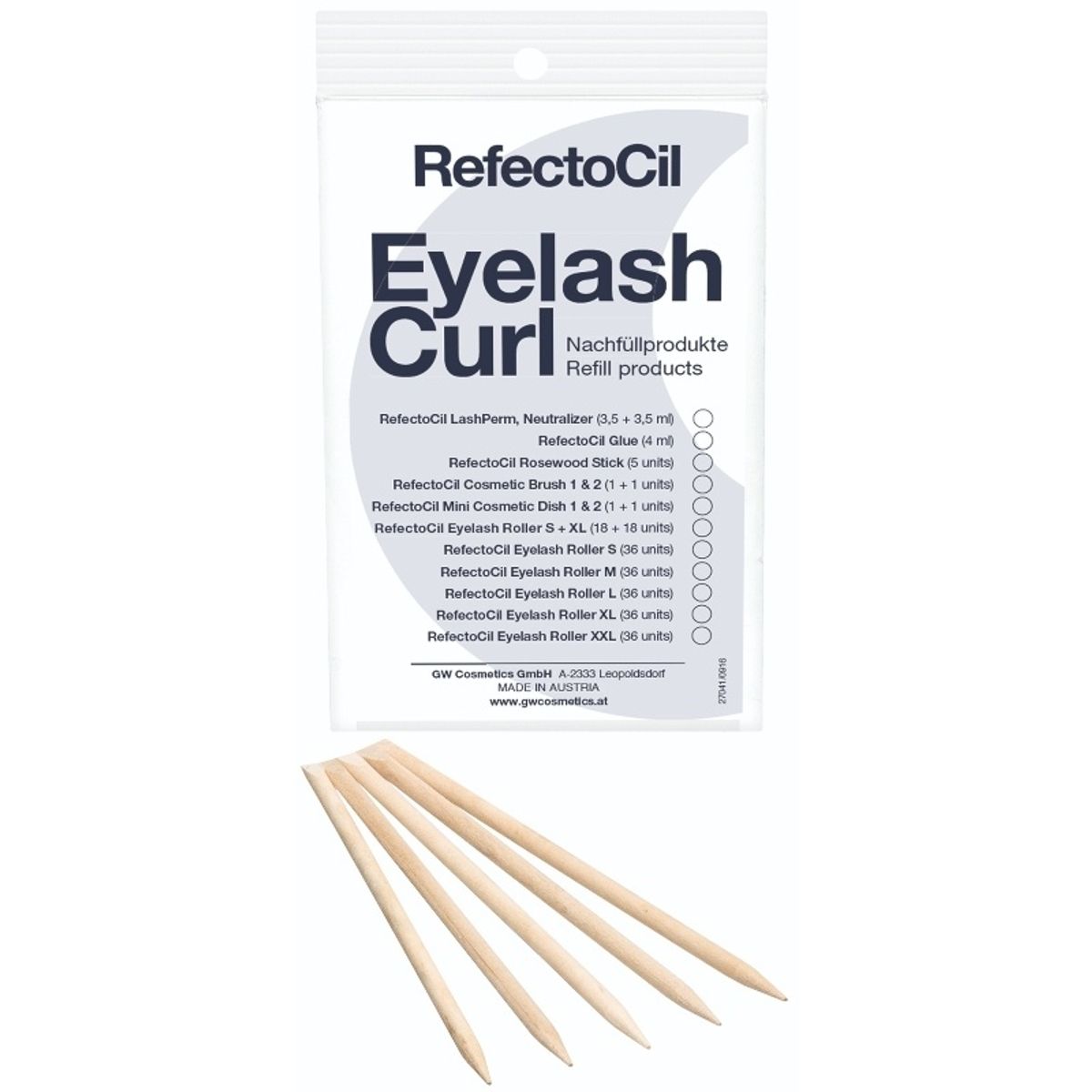 RefectoCil Eyelash Curl And Lift Refill - Rosewood Sticks 5 Pieces