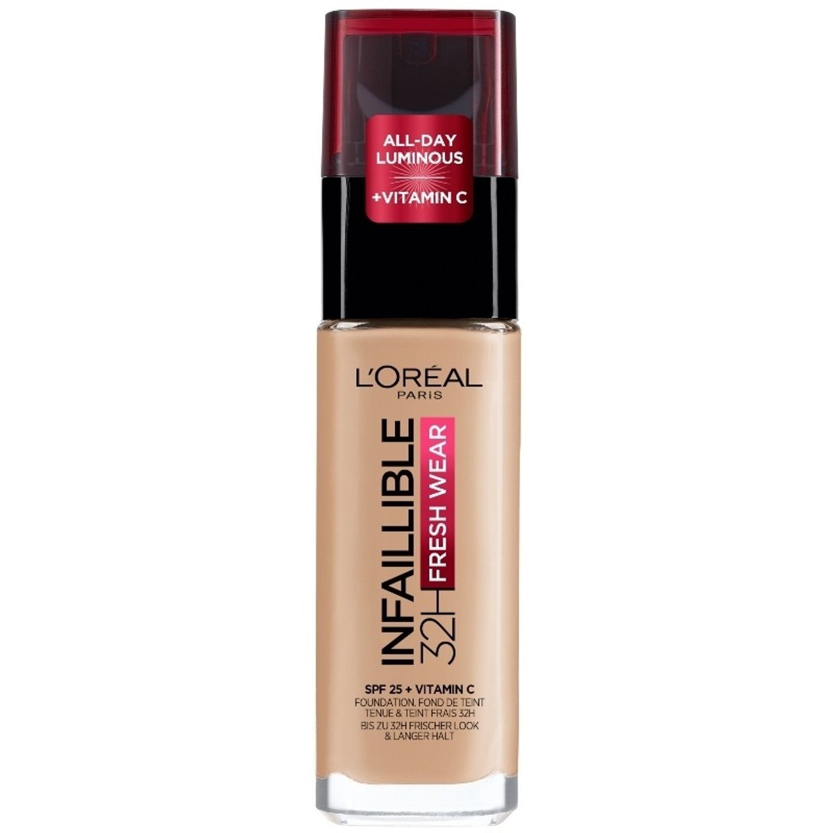 L'Oreal Paris Cosmetics Infaillible Fresh Wear 32H Liquid Foundation 30 ml - 125 Natural Beige