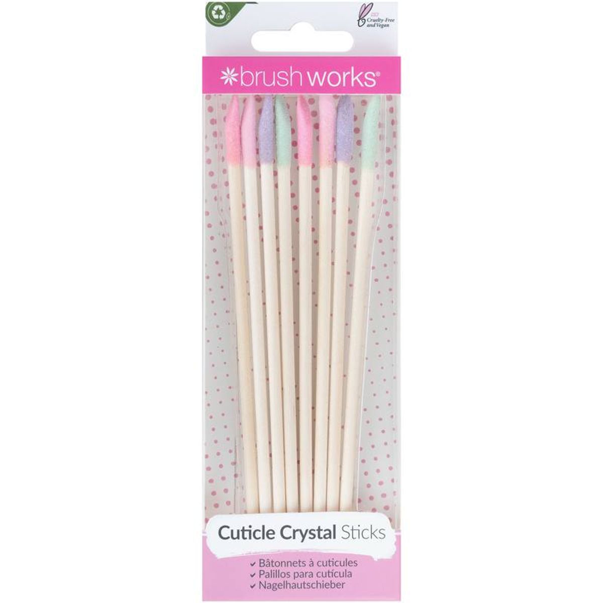 Brushworks Cuticle Crystal Sticks 8 Pieces