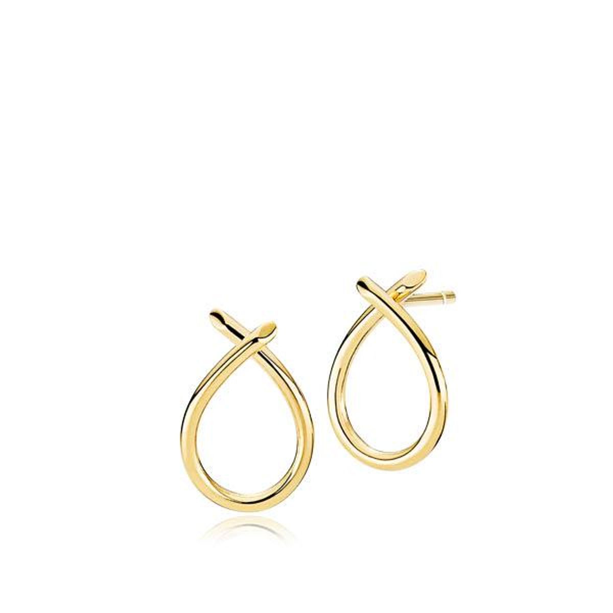 EVERYDAY - Earring stud medium shiny goldpl. silver