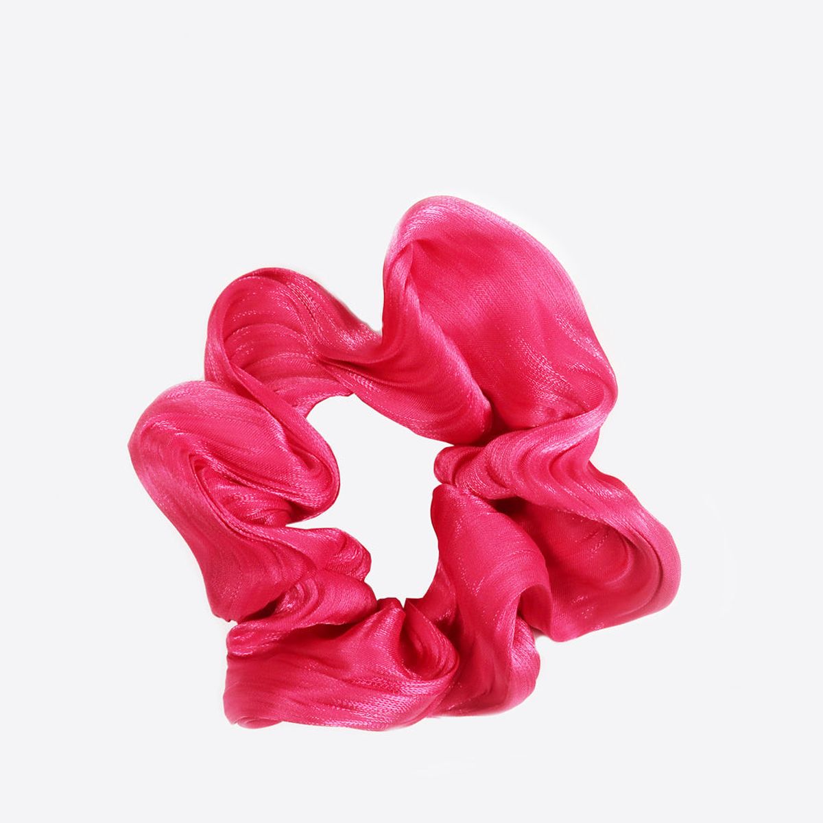 Sistie Scrunchie i mørk pink i silkeinspireret stof