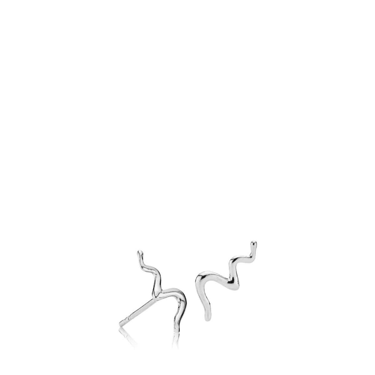 YOUNG ONE SNAKE - Earstud shiny rhodium pl. recycled silver - 1/2 par