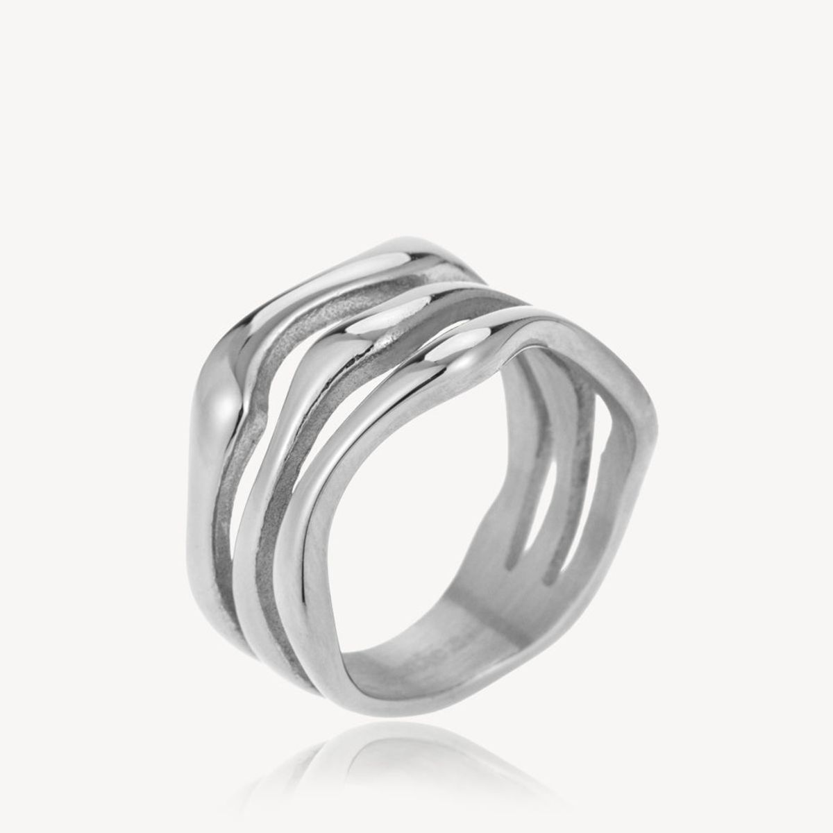 Wavy - Ring Stål - 56