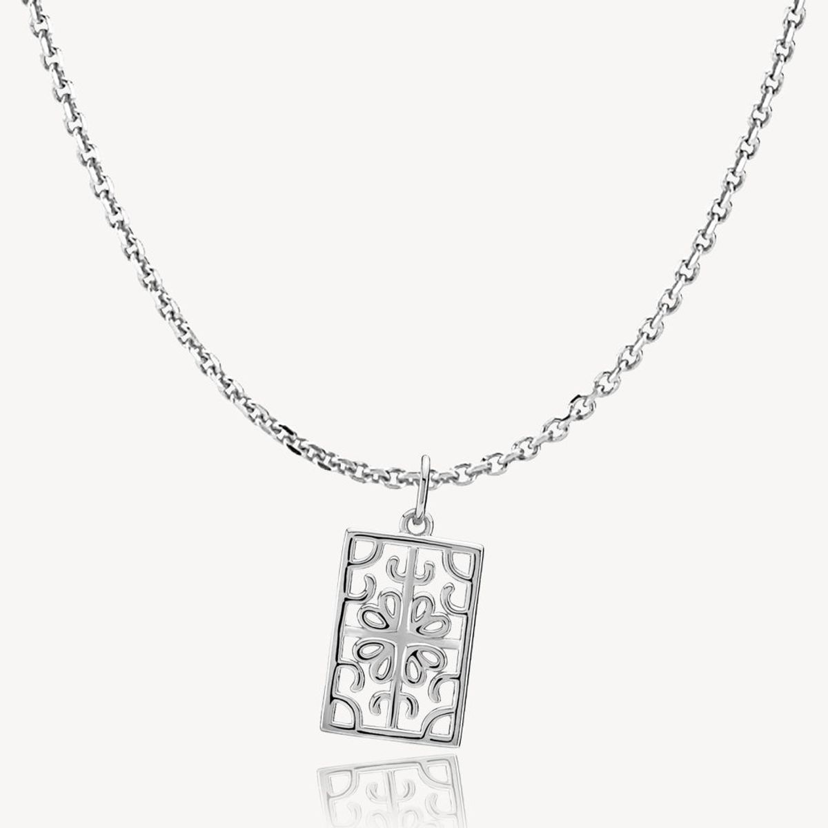 BALANCE - Chain with pendant shiny recycled silver 45 - 55