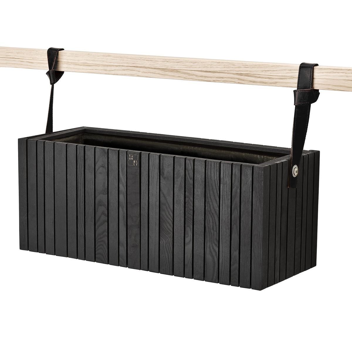 Squarely Copenhagen - GrowWIDE plantekasse til ophæng 60x22 cm, 3 farver - Sort Ask