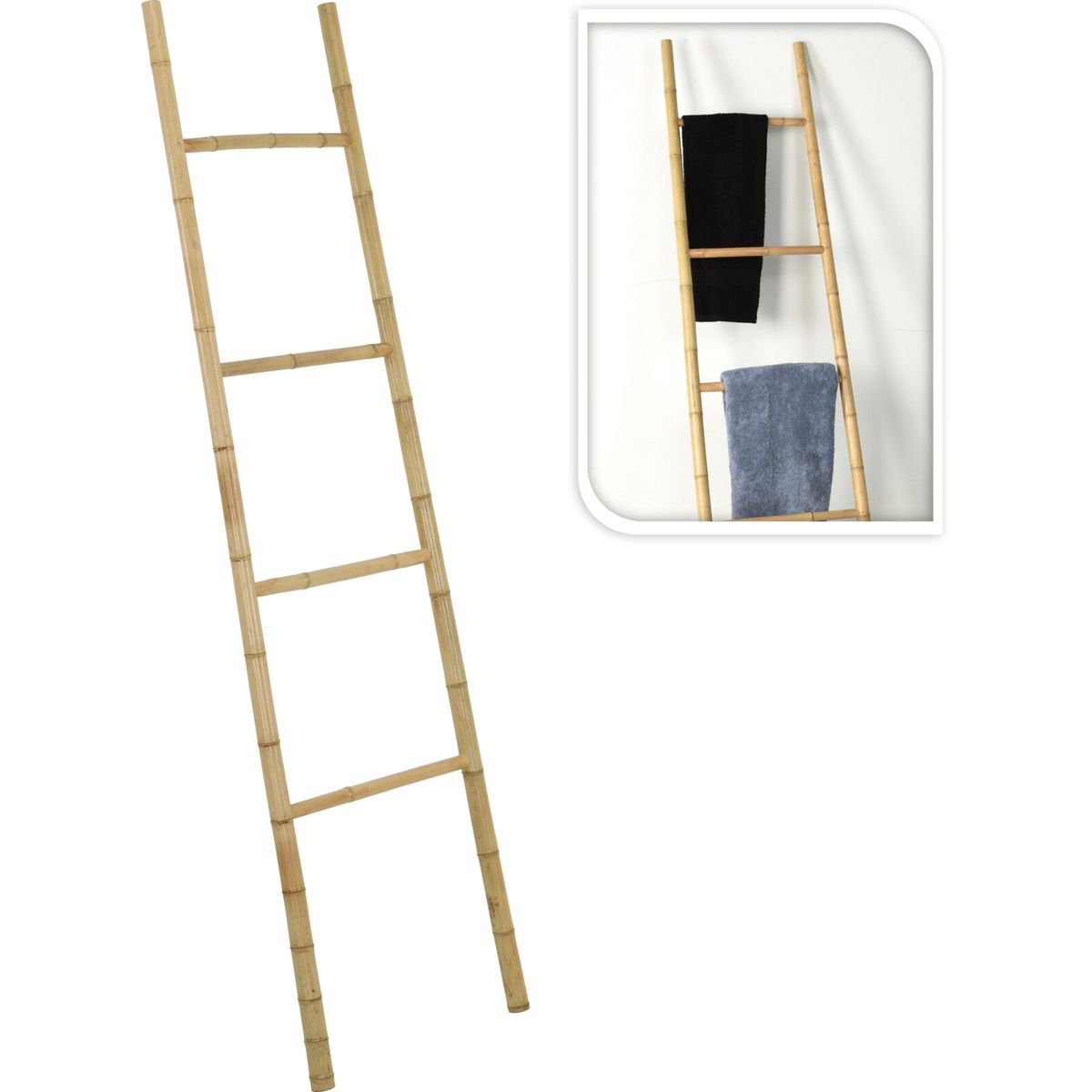 Dekorationsstige - Håndklædeholder, bambus, H160 cm