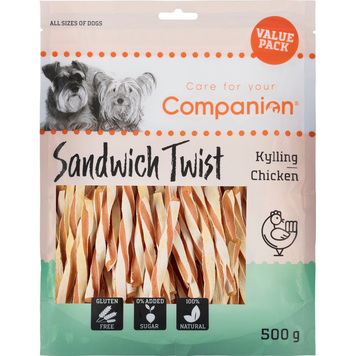 Companion - Kyllinge sandwich snacks, 500g Value pakke