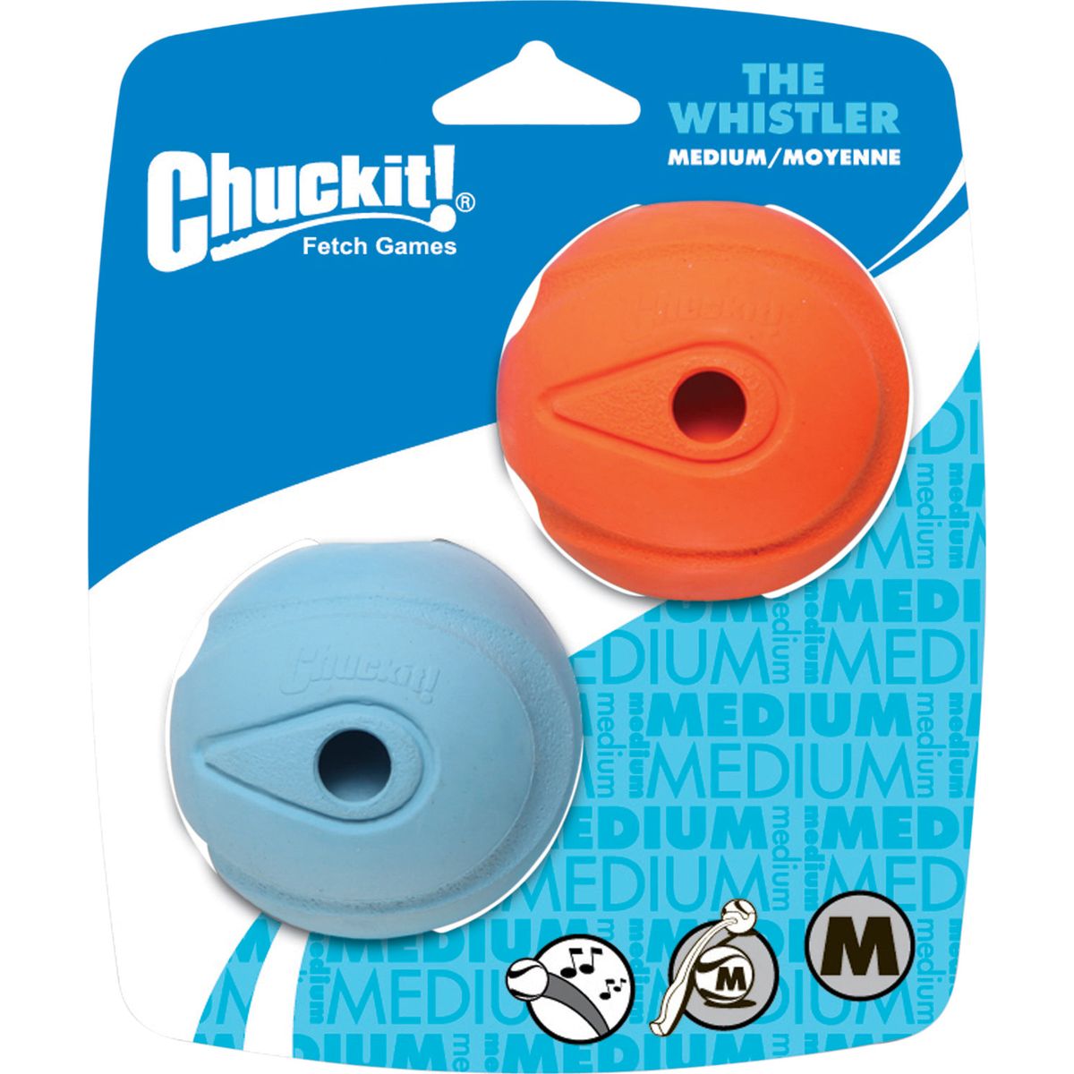 CHUCKIT - The Whistler bold, M, 2 stk.