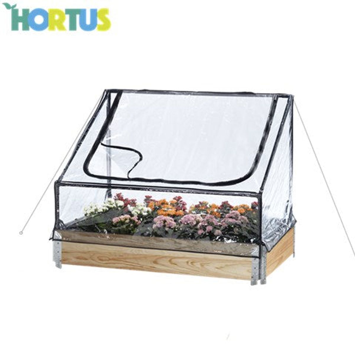 Hortus - Bed-drivhus lav, 115 x 76 x 40/70 cm