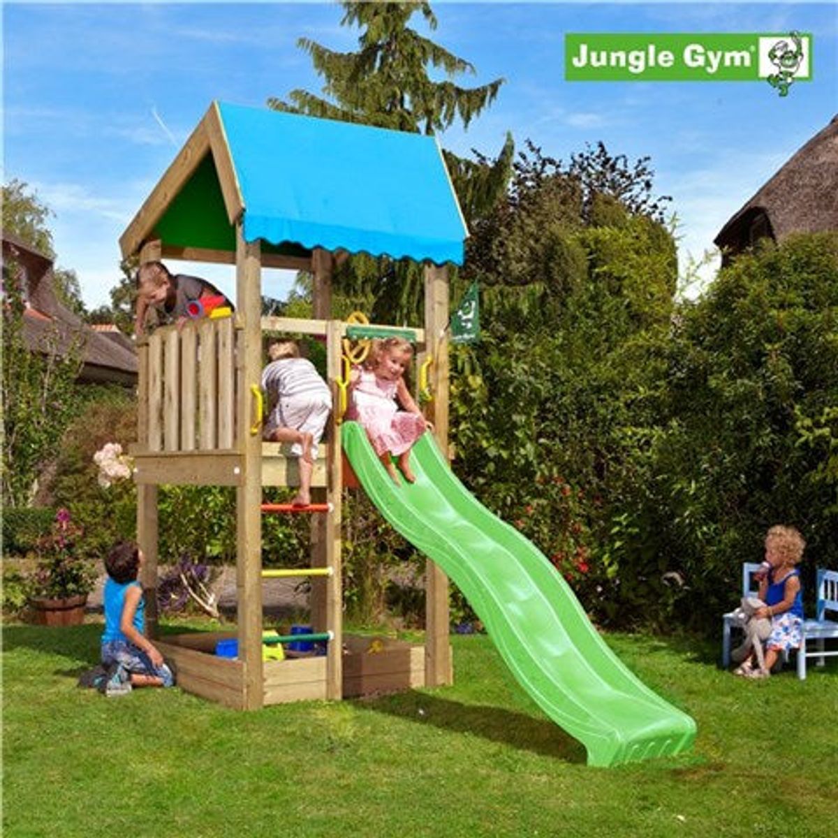 Jungle Gym Home legetårn komplet inkl. rutschebane