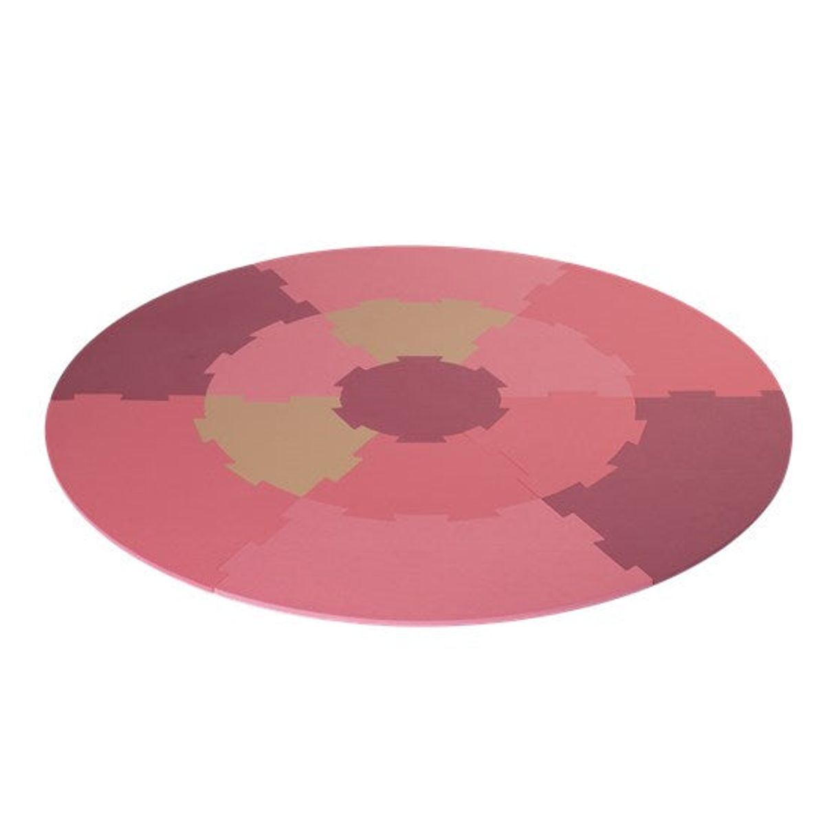 Nordic Play - legegulv Ø120cm 10mm pink 13 stk.