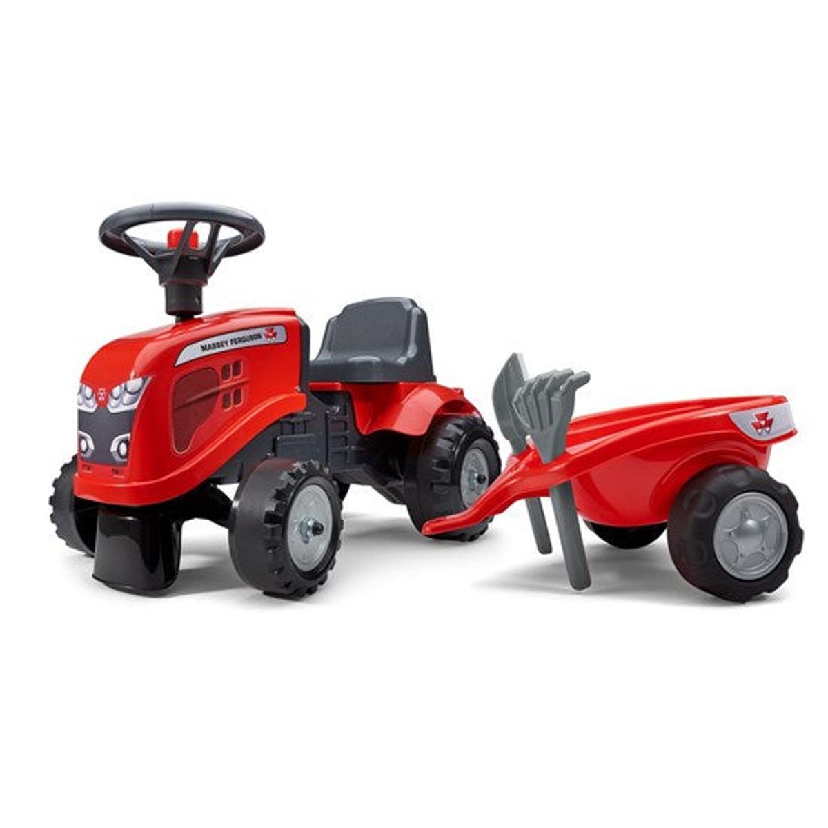 Falk - Baby Massey Ferguson ride-on traktor m. trailer 1-3 år