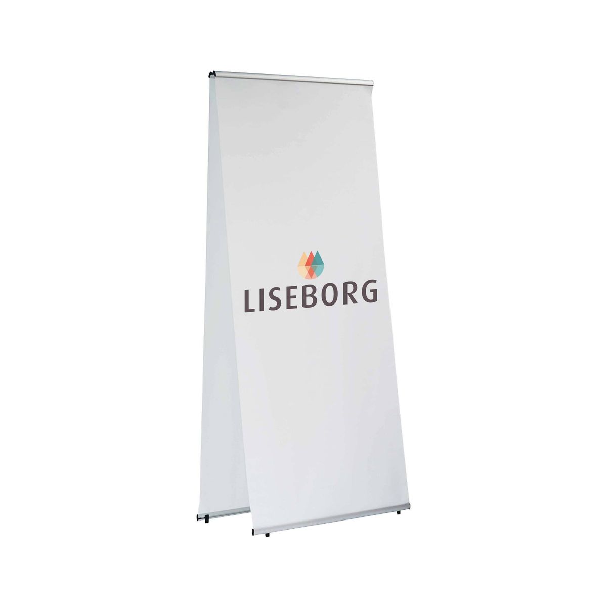 Dobbeltsidet L-Banner 90 x 200 cm.