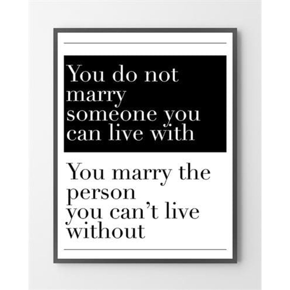 Plakat med citat - Do not marry - 30x40 cm.