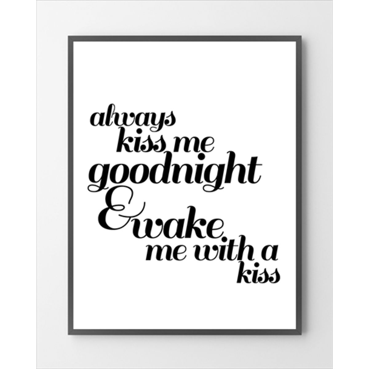 Plakater - Kiss goodnight - 30x40 cm.