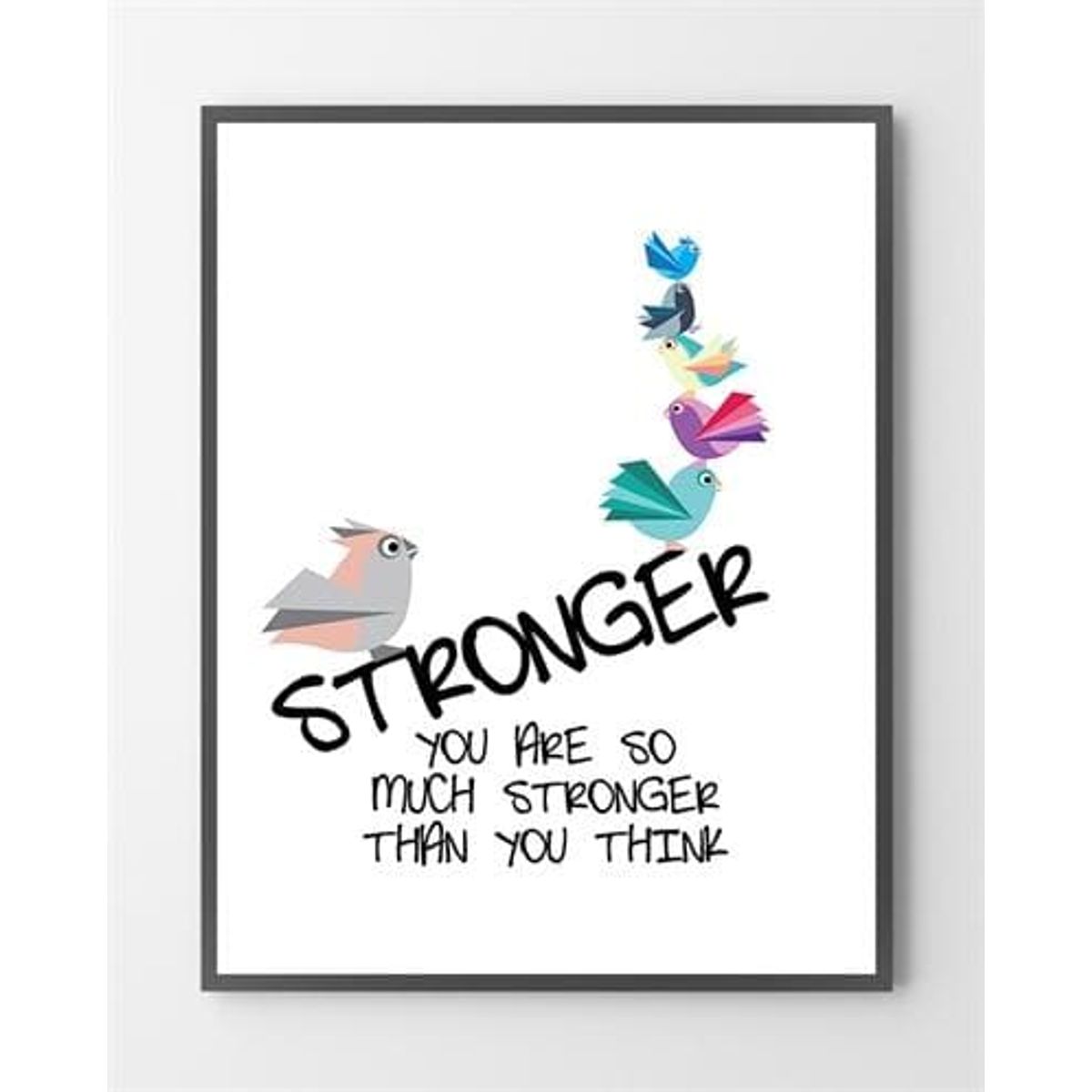 Tekst plakater - Stronger - 30x40 cm.