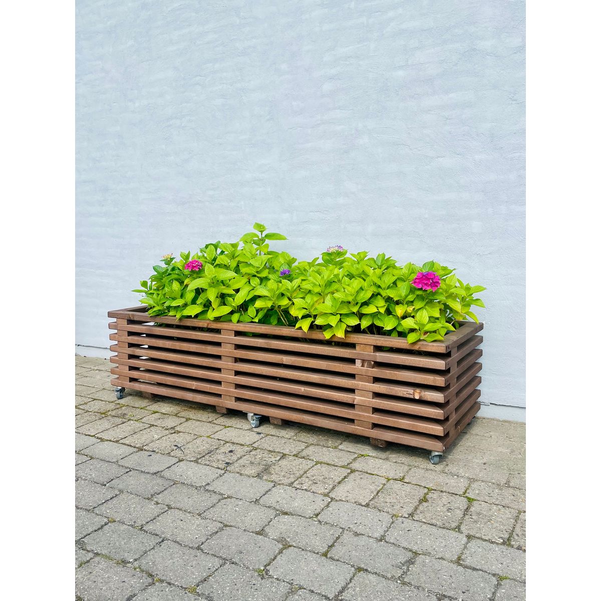 Plantekasse af Traller | Brunbejdset | 95 cm / 56 cm (9 Lægter)