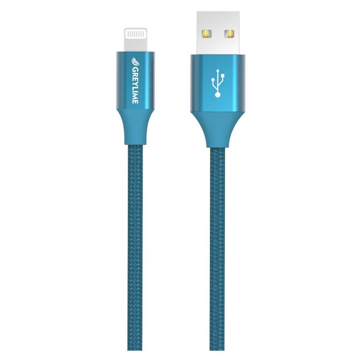 GreyLime Braided USB-A til MFi Lightning Kabel Blå 1 m