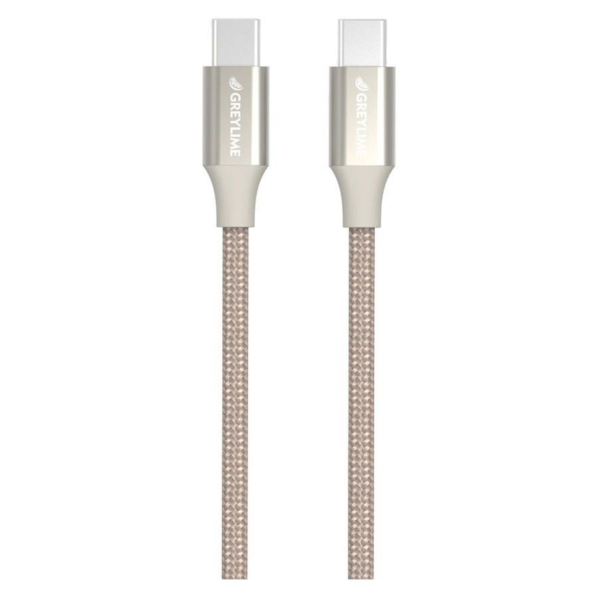 GreyLime Braided USB-C til USB-C 60W PD Kabel Beige 1 m