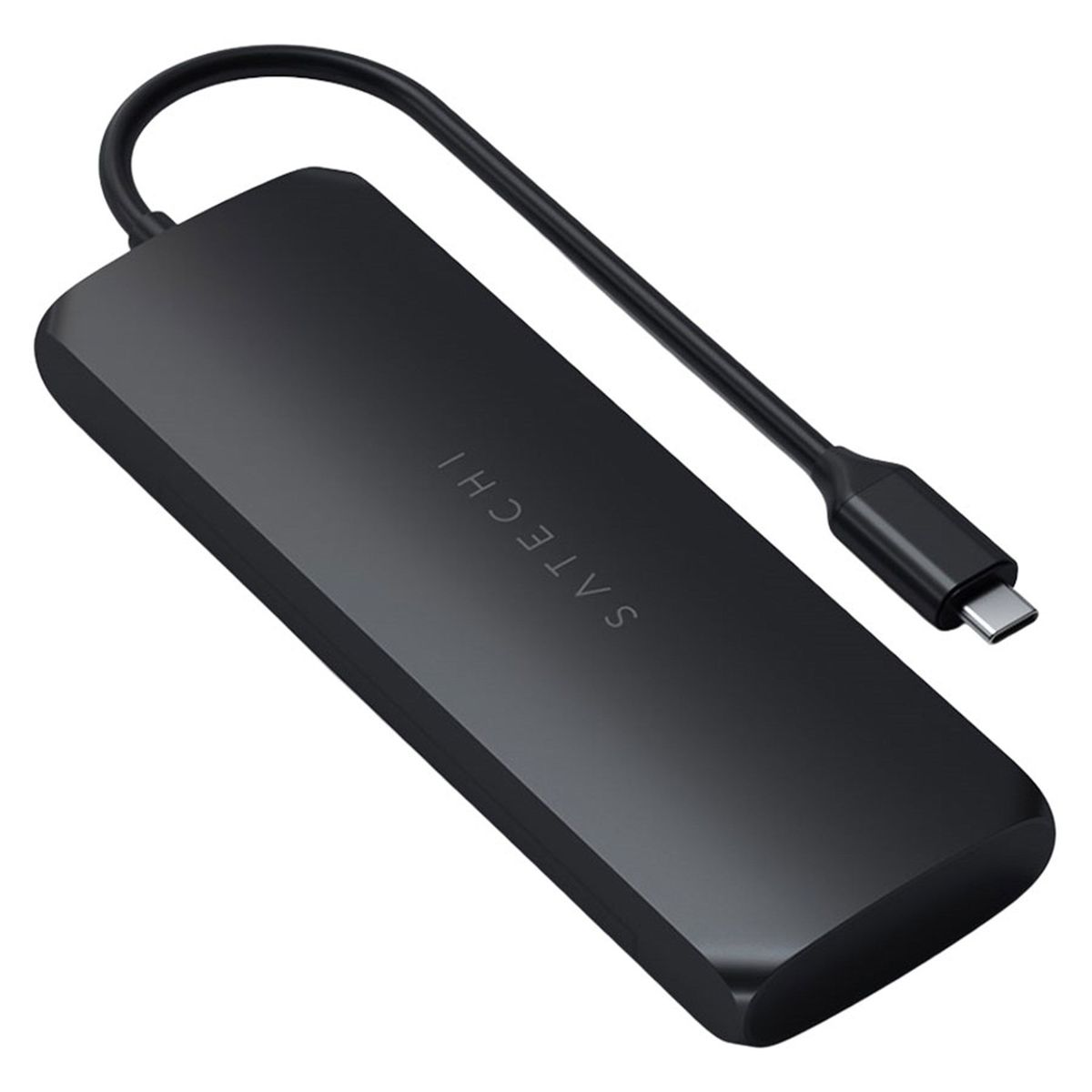 Satechi USB-C Hub med indbygget SSD kabinet & Pass-through, Sort