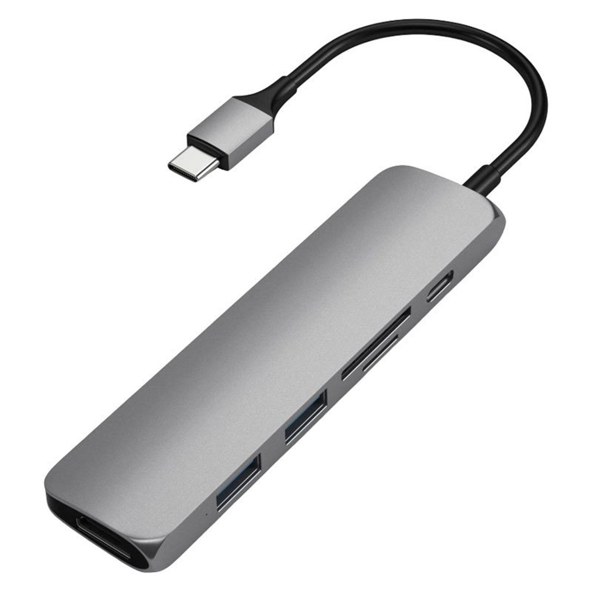 Satechi Slim USB-C MultiPort Adapter V2 m. HDMI, USB 3.0, Space Grey