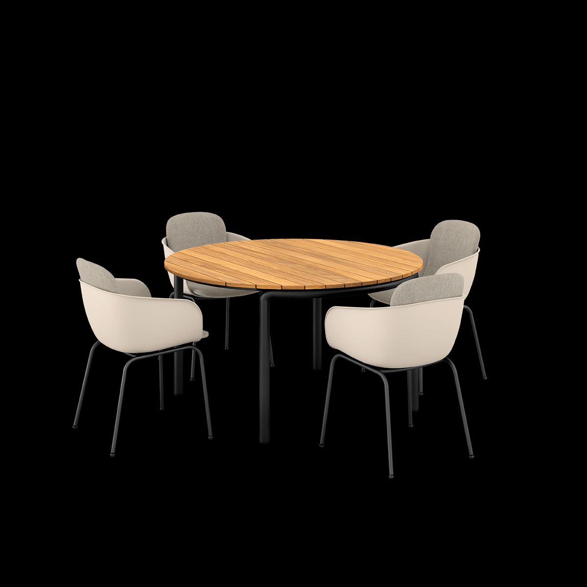 Patio Dining Table Ø133 + Patio Chair no. One S2