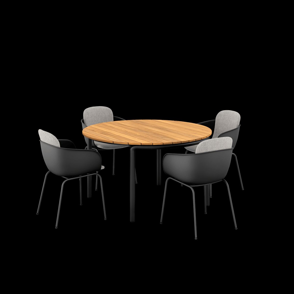 Patio Dining Table Ø133 + Patio Chair no. One S2