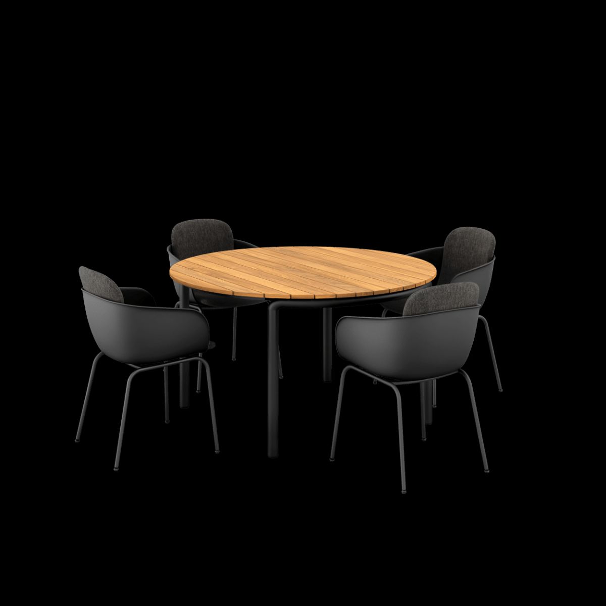 Patio Dining Table Ø133 + Patio Chair no. One S2