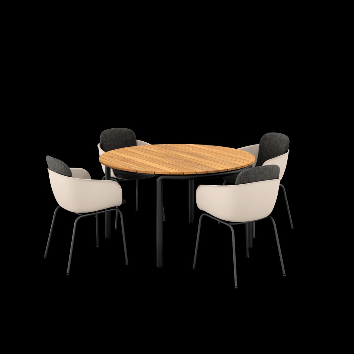 Patio Dining Table Ø133 + Patio Chair no. One S2