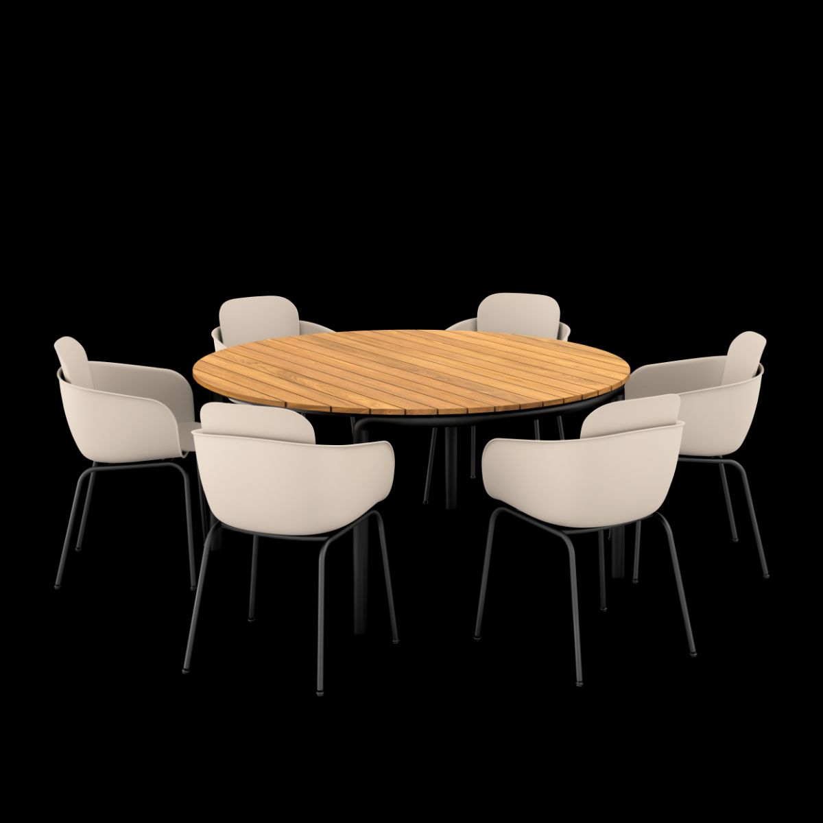 Patio Dining Table Ø160 + Patio Chair no. One S2