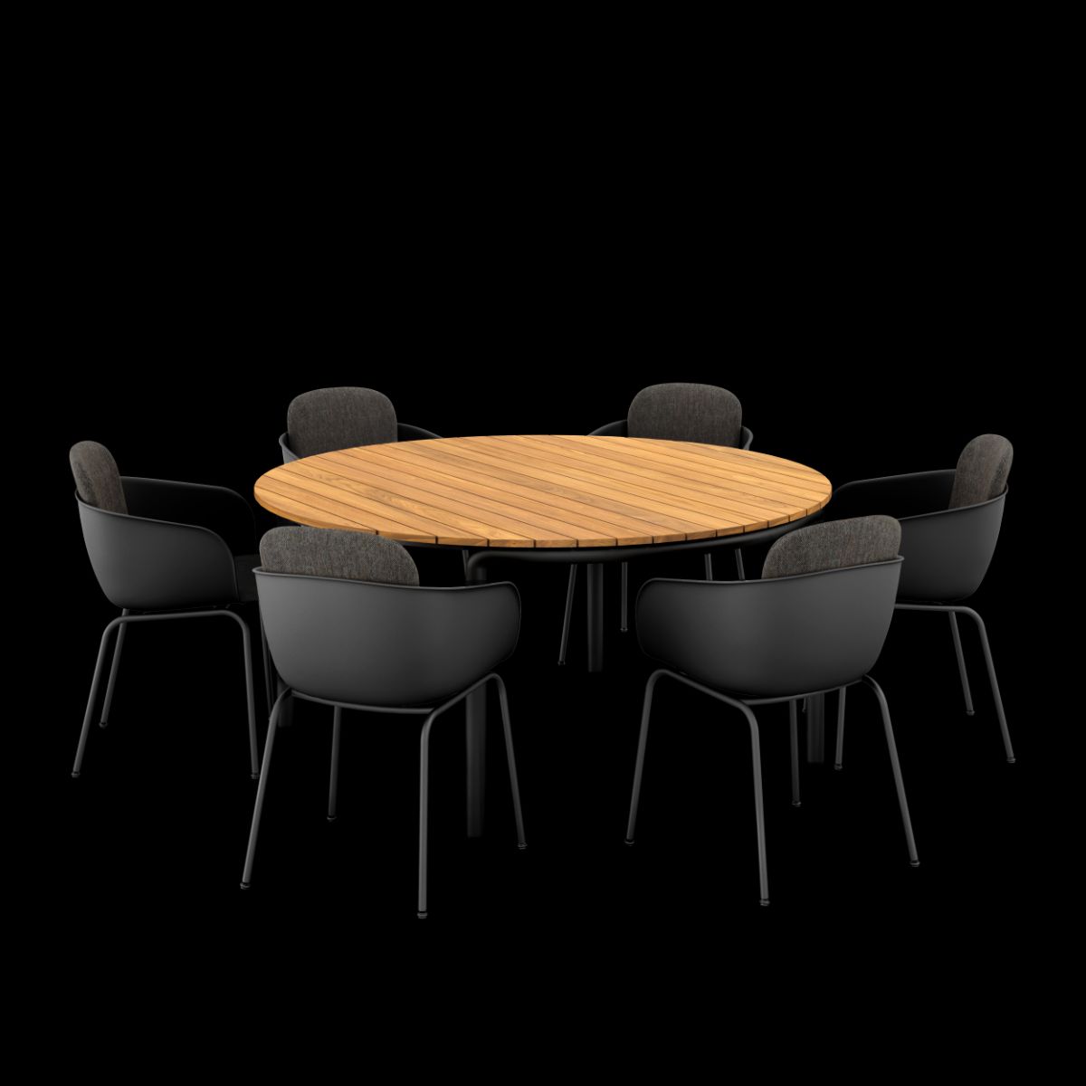 Patio Dining Table Ø160 + Patio Chair no. One S2