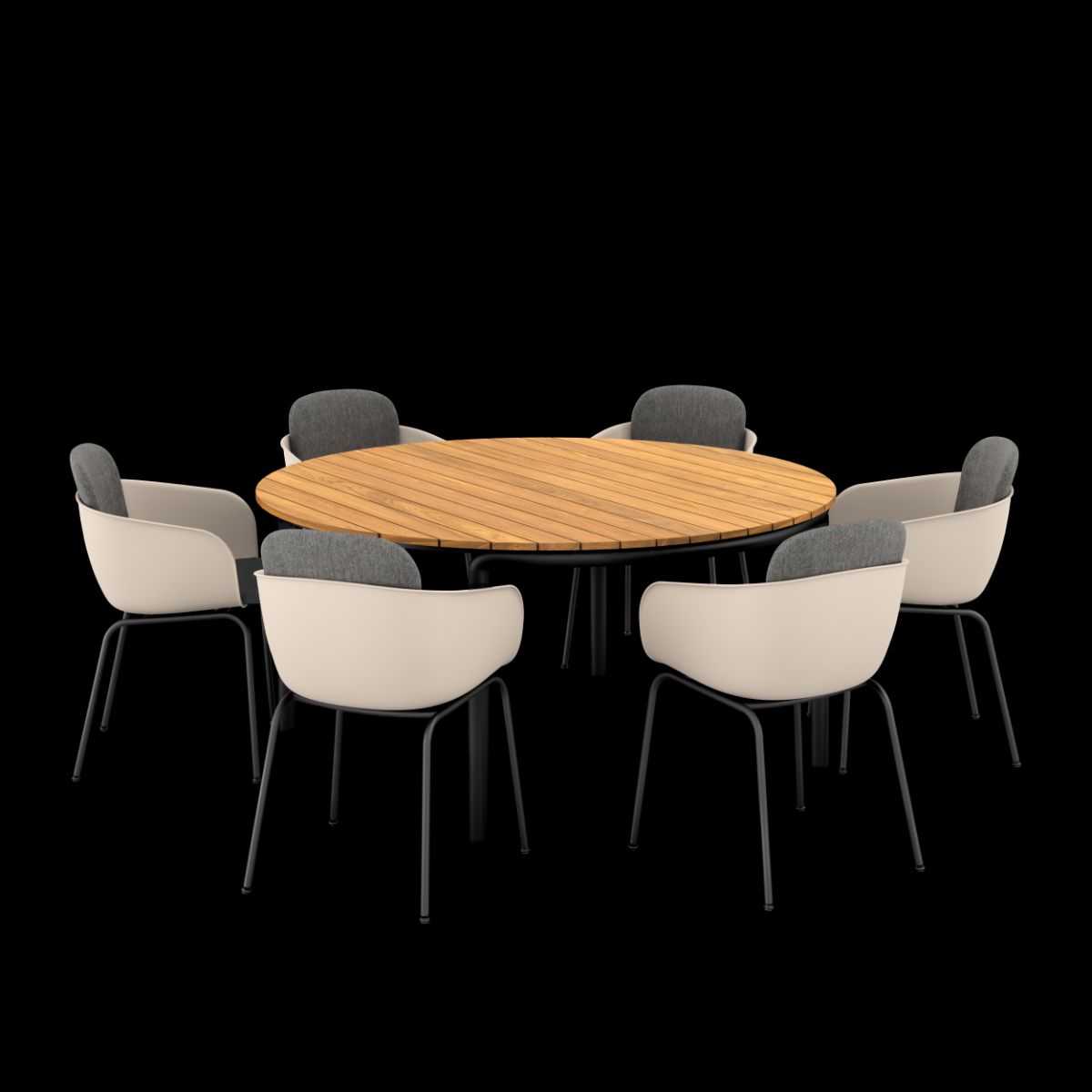 Patio Dining Table Ø160 + Patio Chair no. One S2