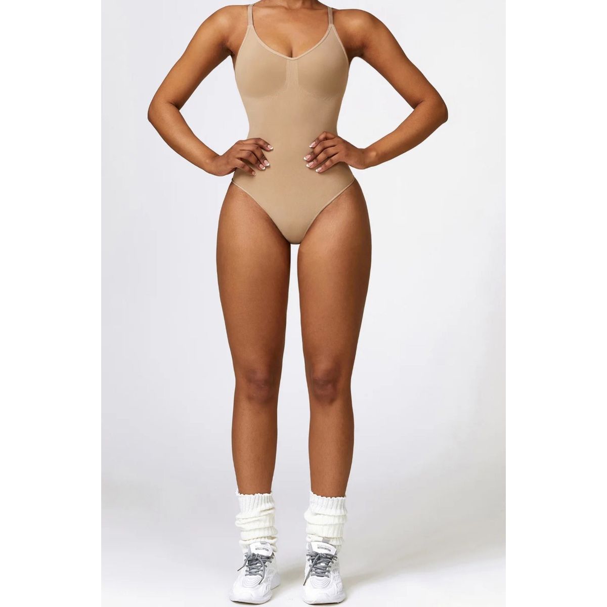 Bodysuit One-Piece med Stropper Khaki - Medium / Khaki