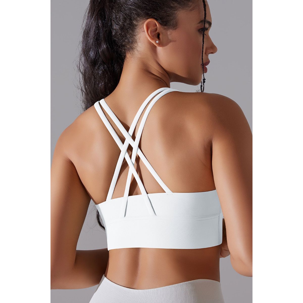 Cross back sports-bh White - Large / White