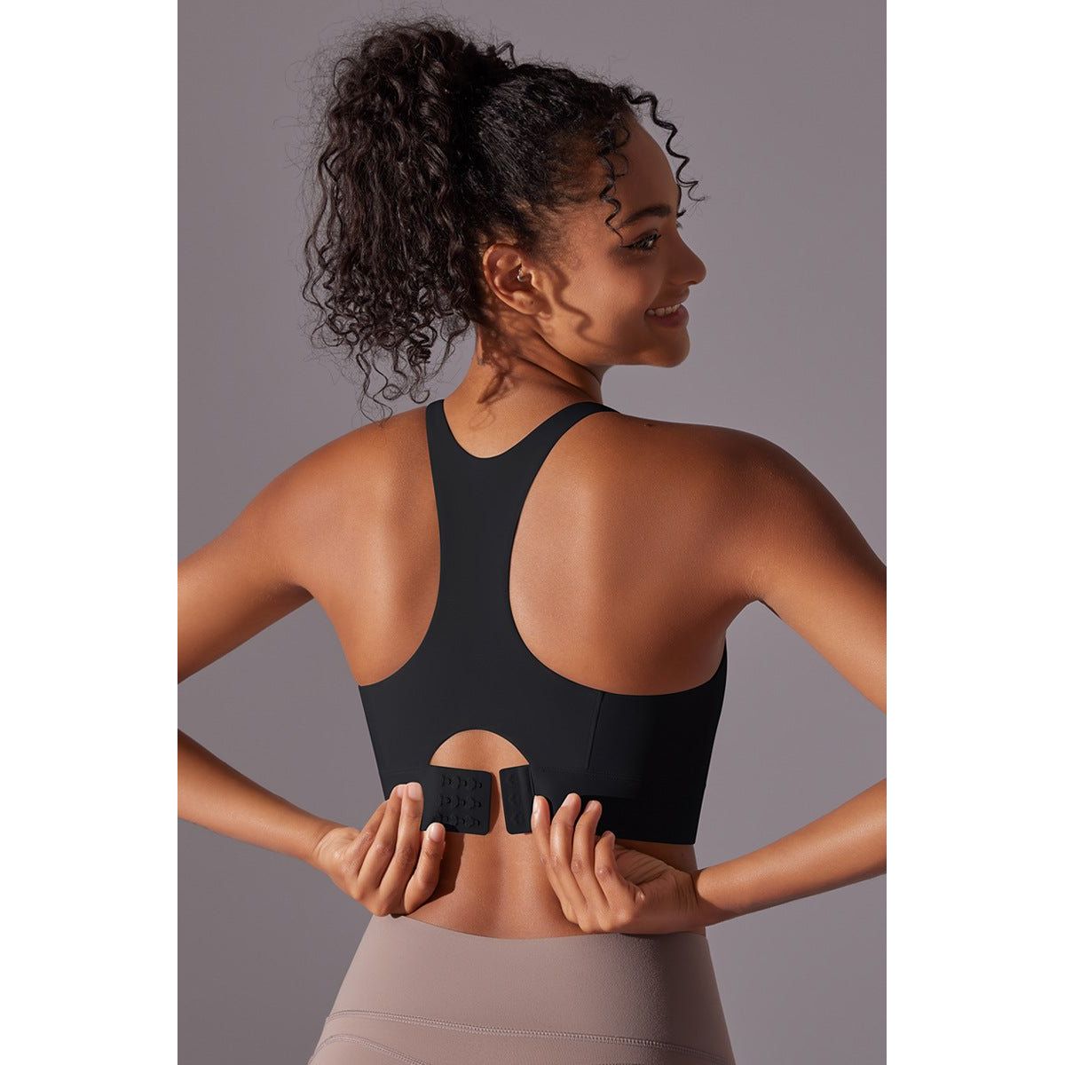 FlexFit Racerback Sports-Bh Black - Small / Black